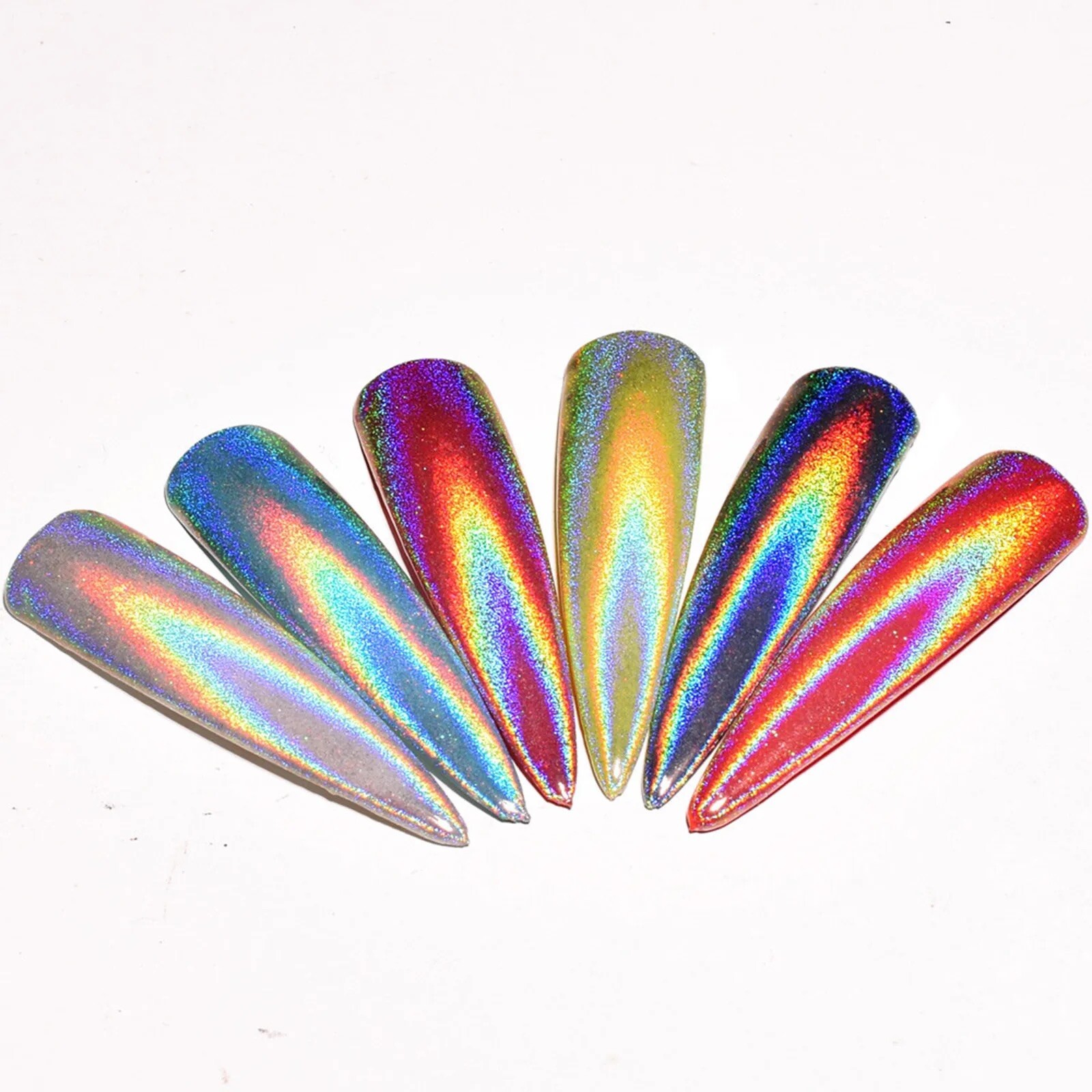 Holographic Nail Chrome Rainbow Powder Unicorn Pot Shiny DIY Pigment Nails 15μm
