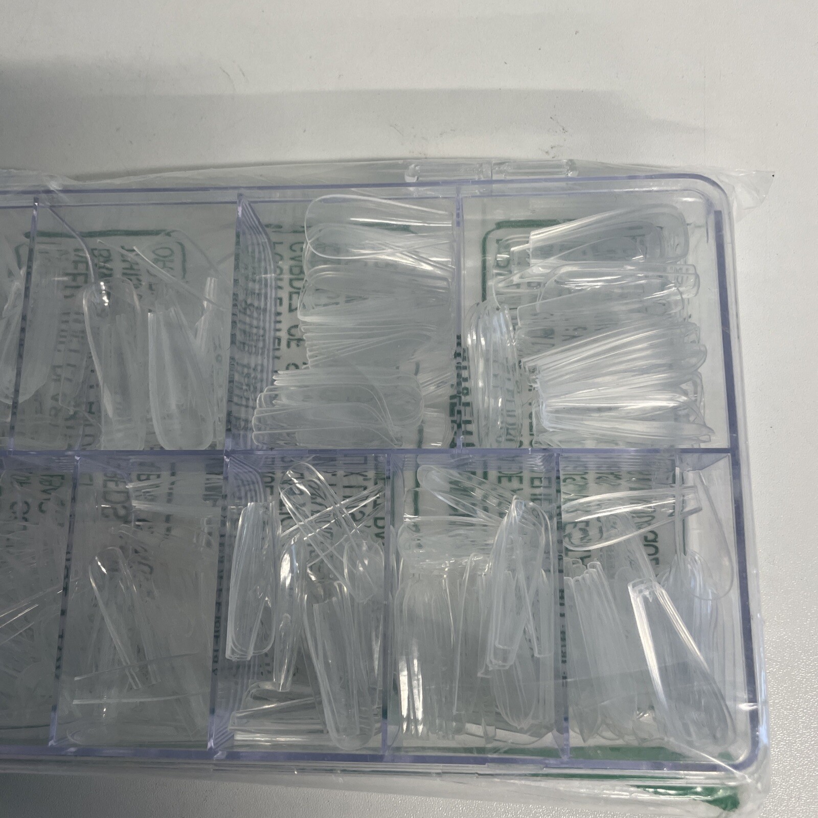 Nail tips Clear Full (Nail Glue tubes-2-included) Open box (Unknown count)