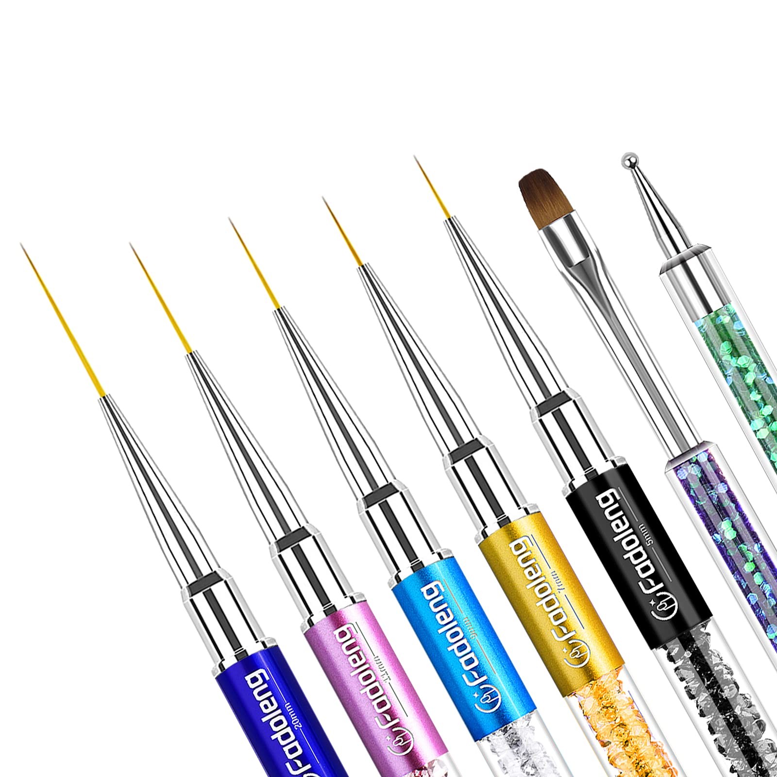 Nail Art Brushes, 7Pcs Nail Design Brushes for Salon at Home DIY Manicure wit…