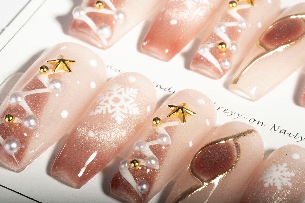 Fabufabu 3d Press On Nails – Handmade Unique Fake Nails, Artistic Design