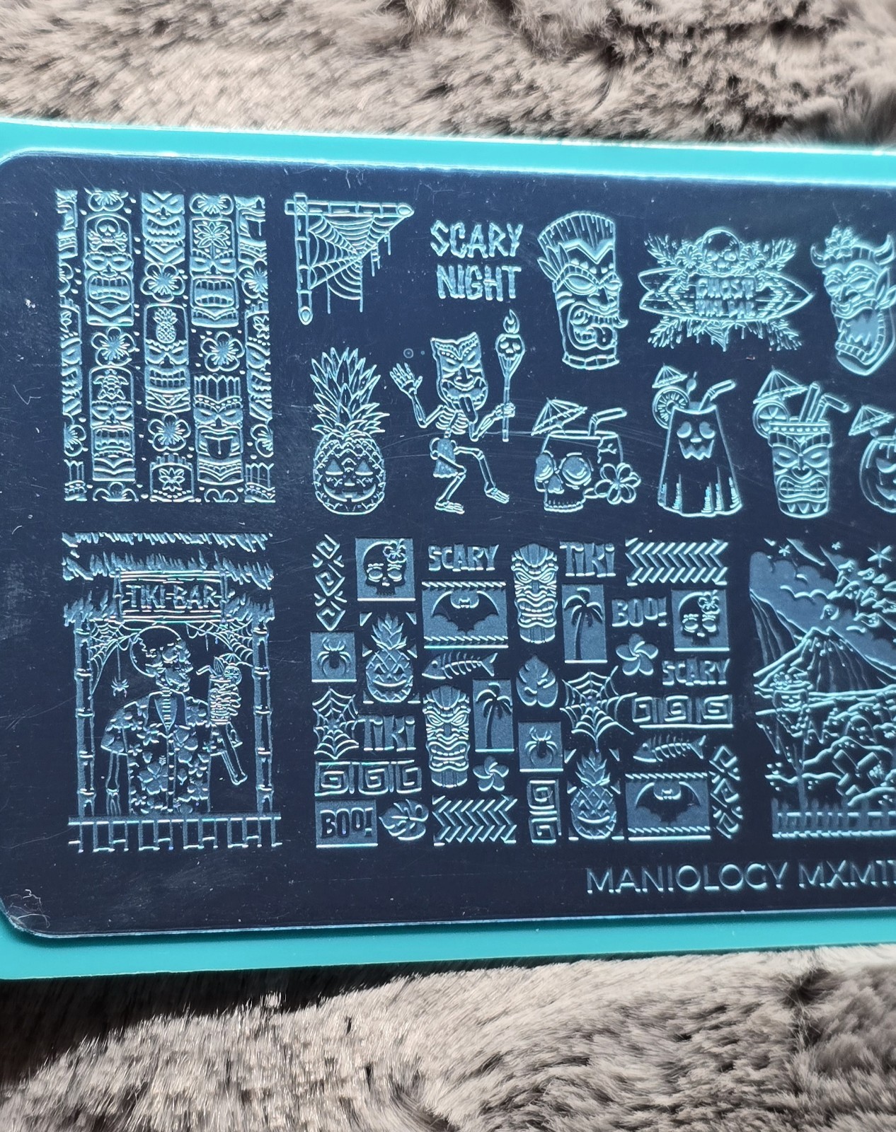 MXM112 Creepy Tiki: Tiki Terror Hula Ween Halloween Hawaii Nail Stamping Plate