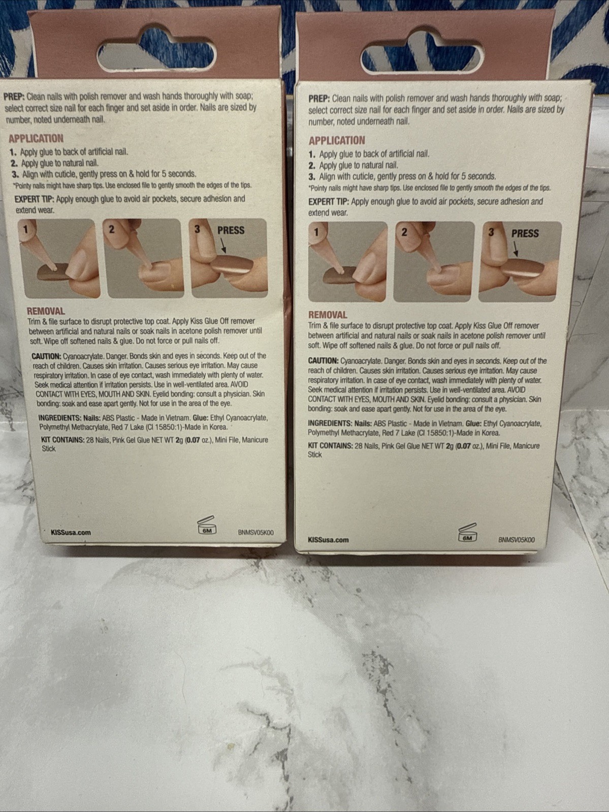 KISS Tru Nails Bare But Better Medium Glue Included Nude Set Of 2 (56nails) New