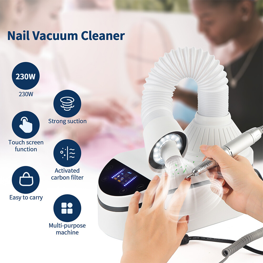 230W Nail Vacuum Cleaner Manicure Dust Fan Collector Suction Fingernail Art Tool