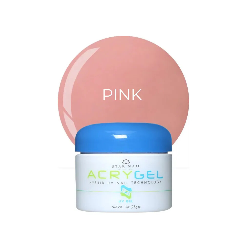 Acrygel by Star Nail Hybrid UV Gel Acry strong gel nails Clear/White/Pink 1 oz