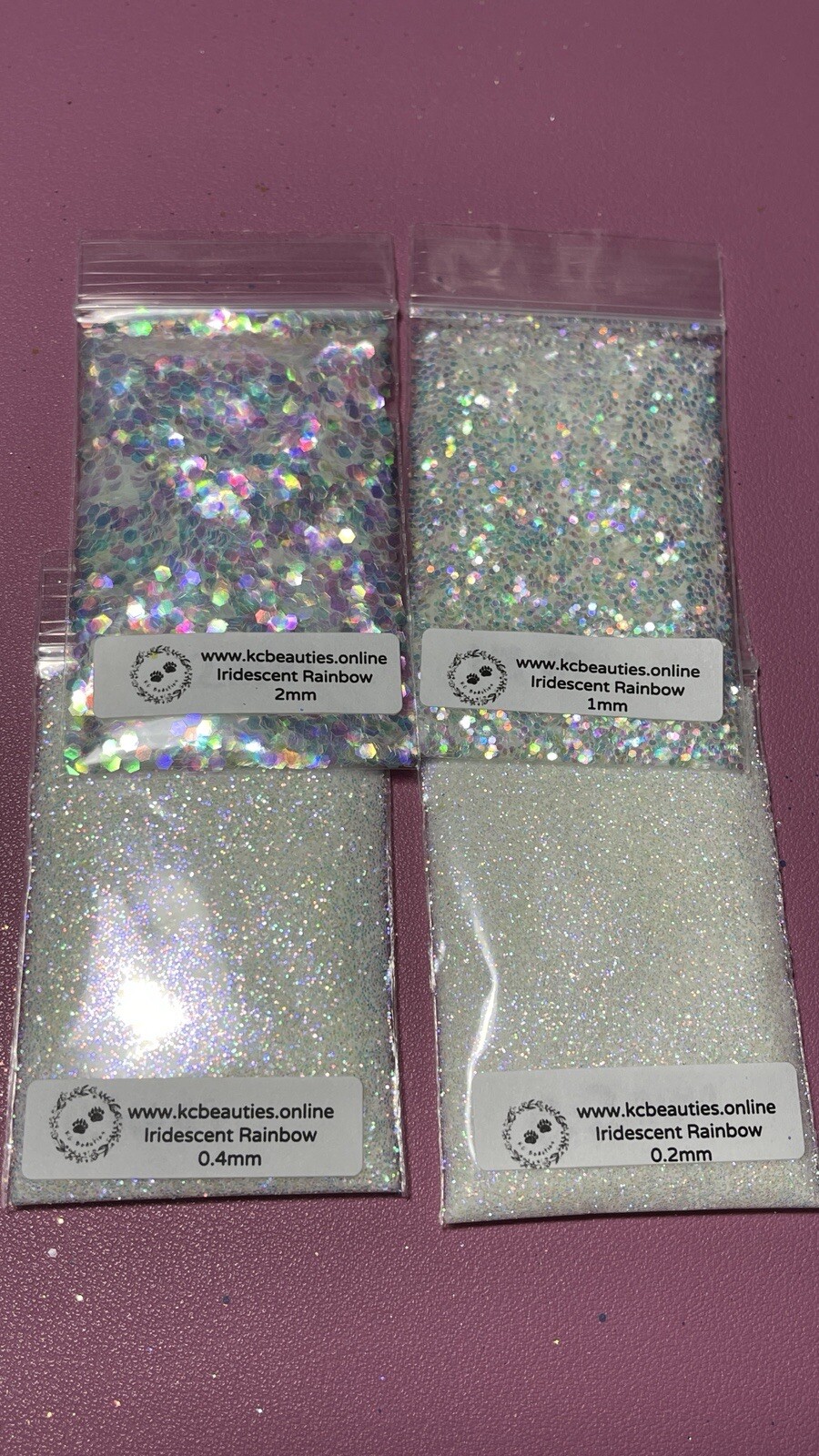 Iridescent White Rainbow 2MM Fine Glitter nail acrylic gel craft US Seller 5g