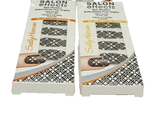 SALON EFFECTS Nail Stickers 18 Nail Tabs 160 Black to Basics (LOT OF 2)