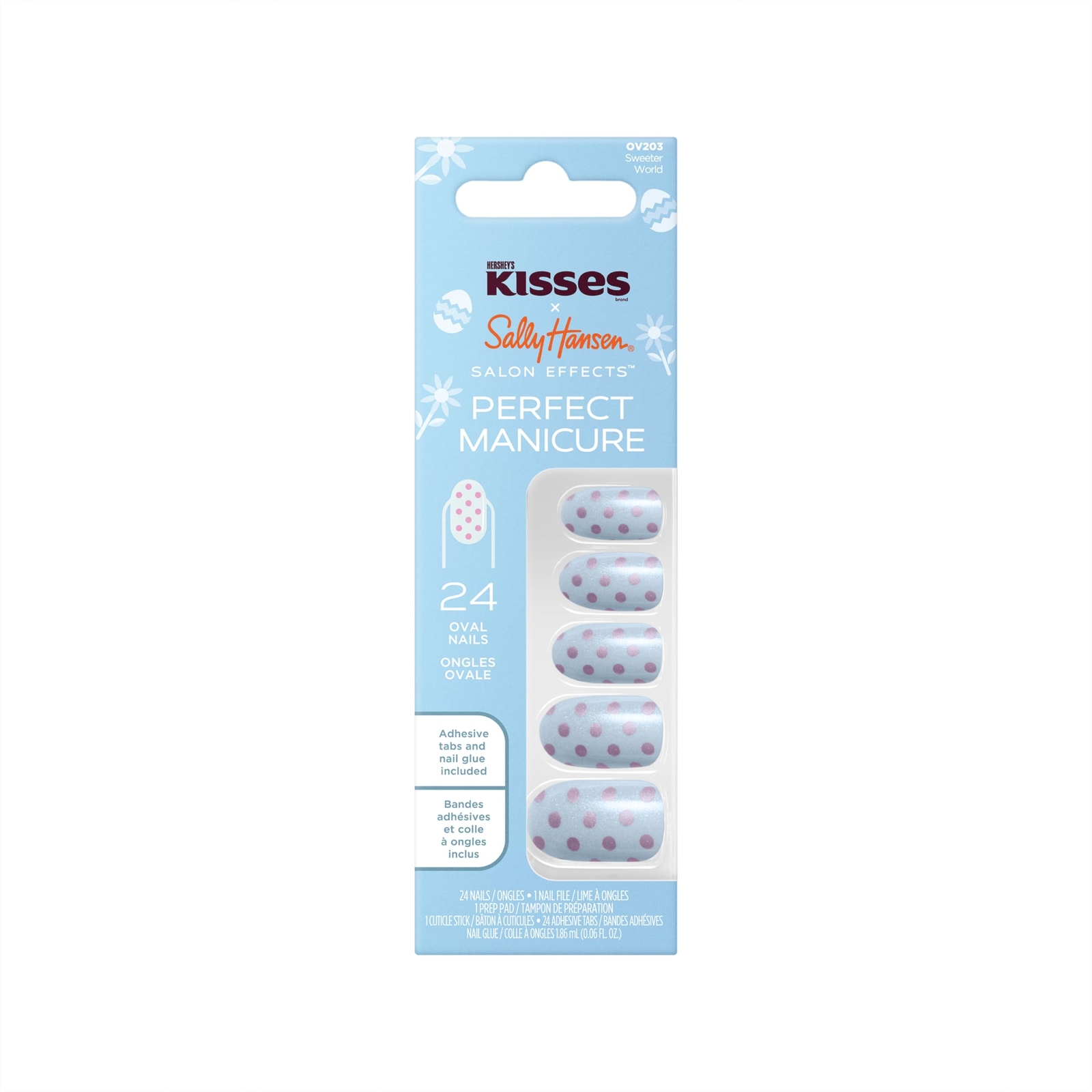 Sally Hansen Salon Effects Perfect Manicure, #OV203 Sweeter World, 24 Oval Nails