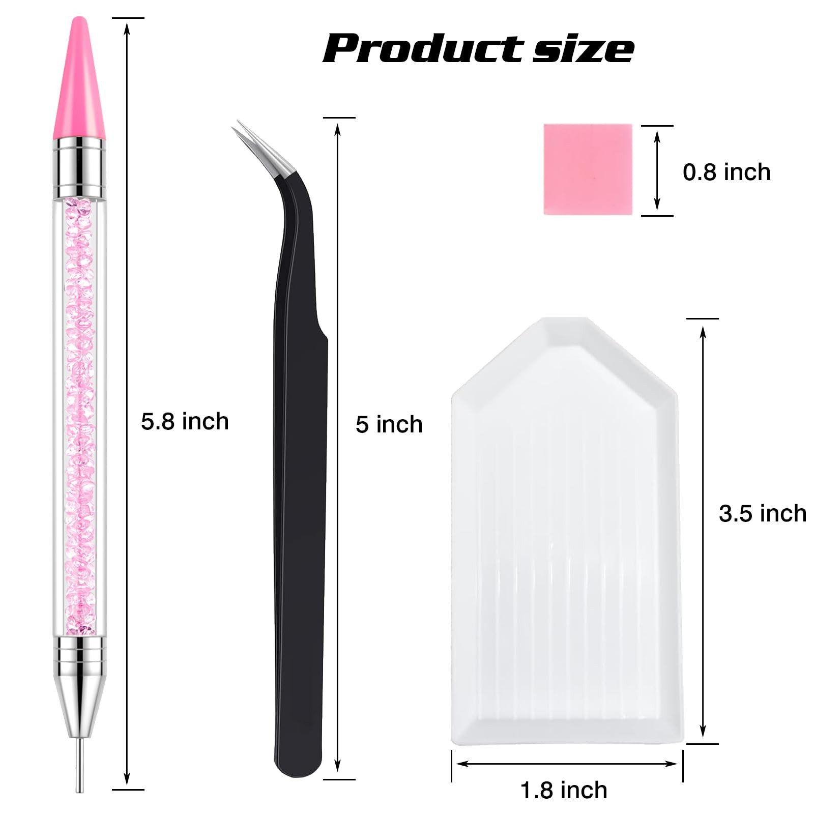 VANALIA Rhinestone Picker Tool 2 Bedazzling Pen 6 Extra Wax Tips&Tweezer 16Pcs