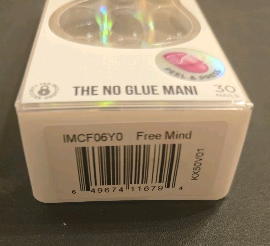 KISS Impress Color FX No Glue Mani 30 Pcs Press on Nails, Medium, Free Mind