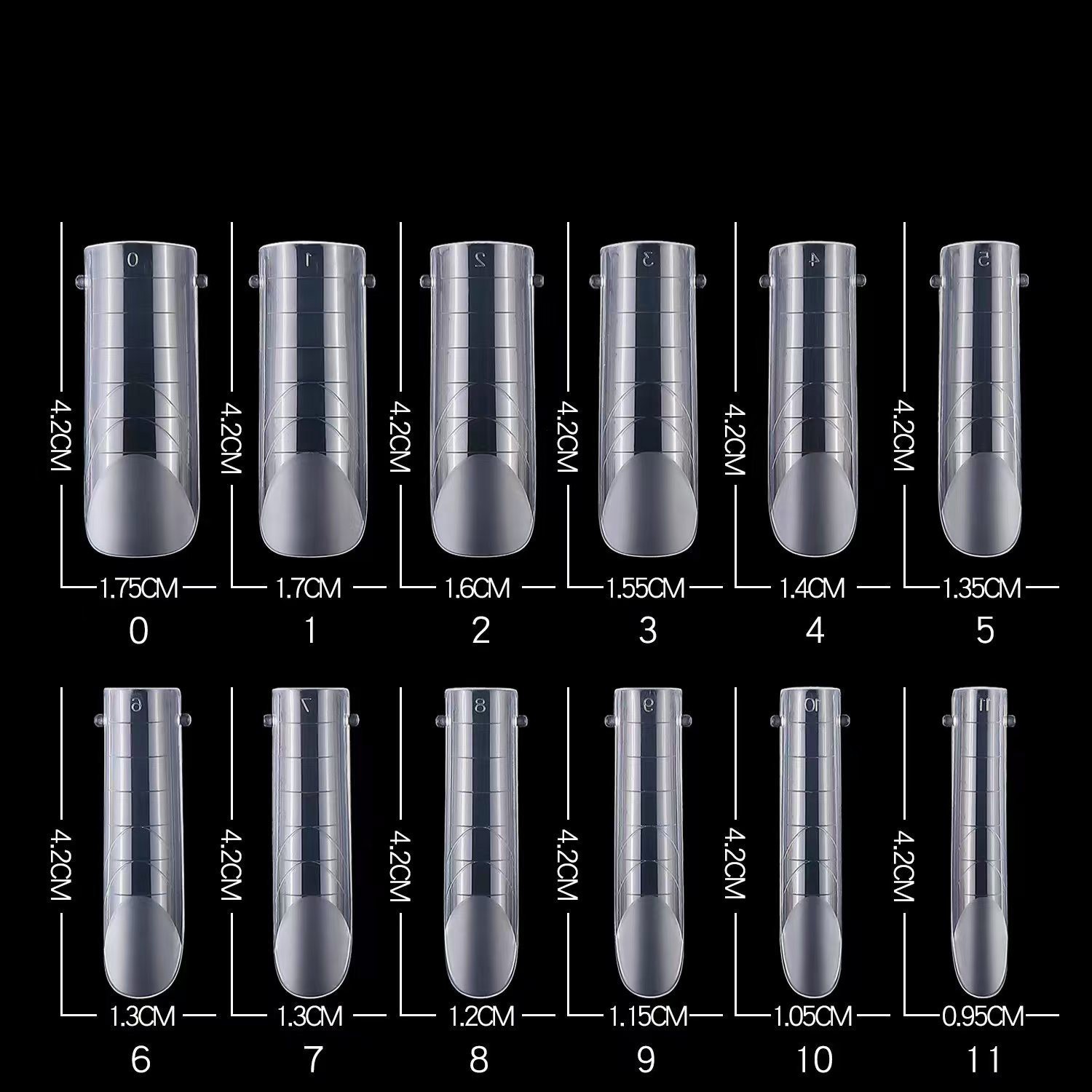 96Pcs/box Half Matte Nail Forms four Types Nail Molds Set Nail Extension Tips