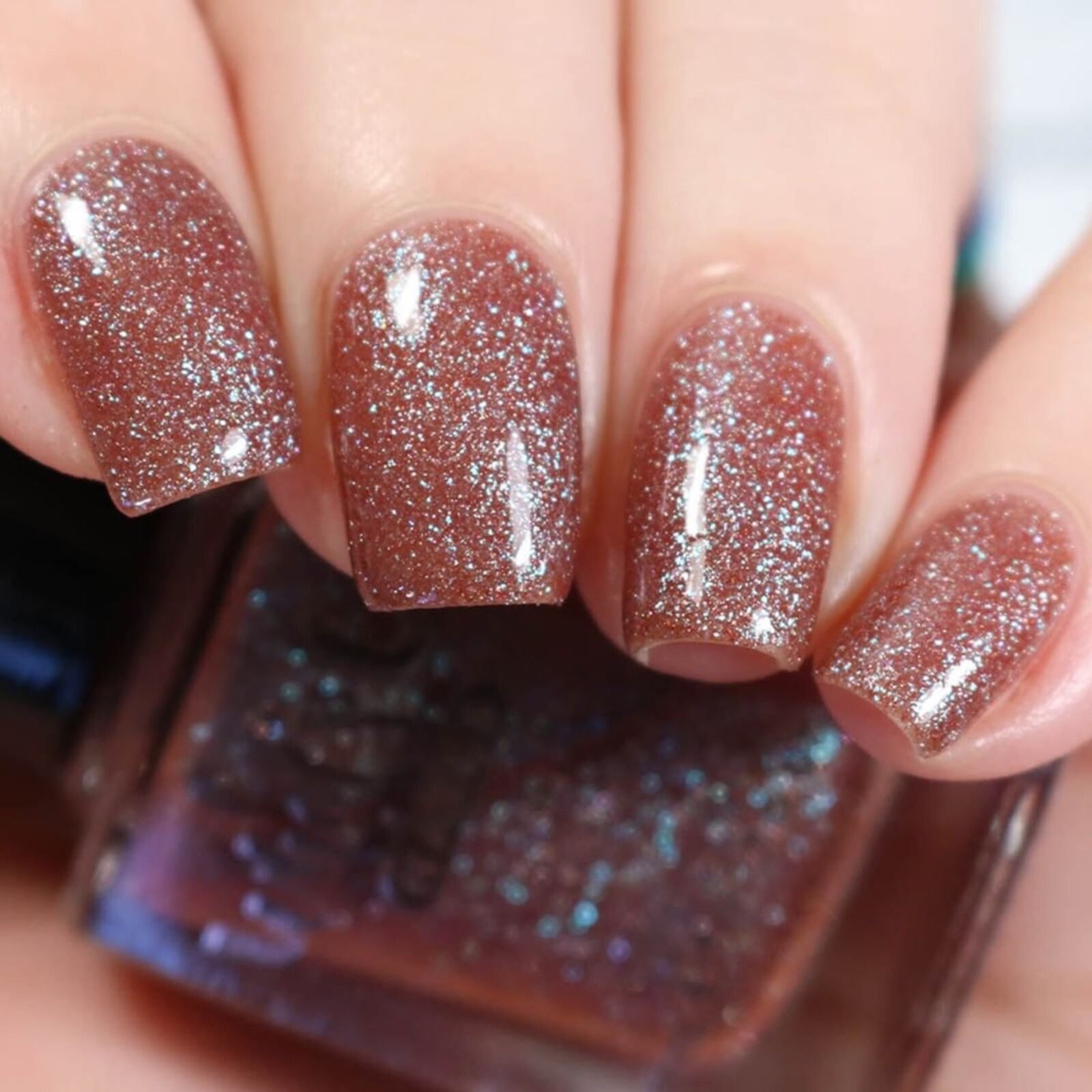Earthlike Nail Polish (Brown Base Green/Purple Duochrome Shimmer) for Nail Art