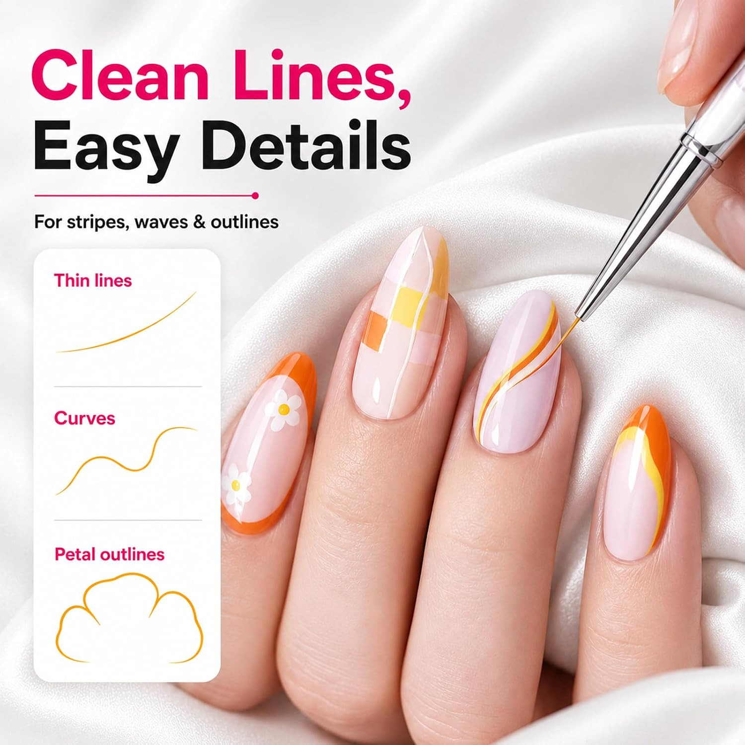 Beetles Nail Art Brushes 8Pcs – Crystal Nail Art Tools Double-Headed | Nails Dot