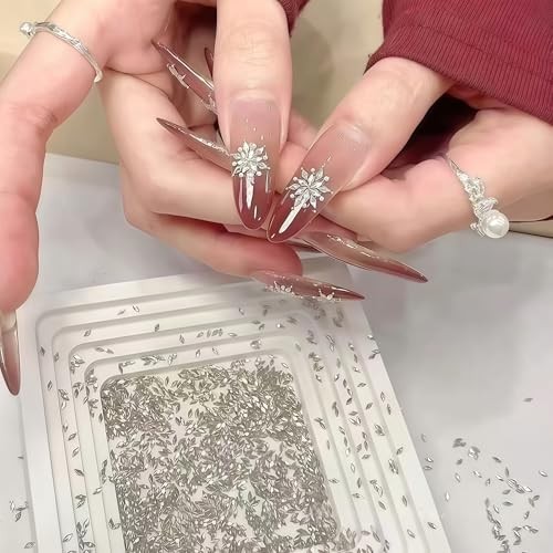 300Pcs 3mm Mini Rhombic Nail Art Charms Shiny Zircon Nail Art Rhinestones gray