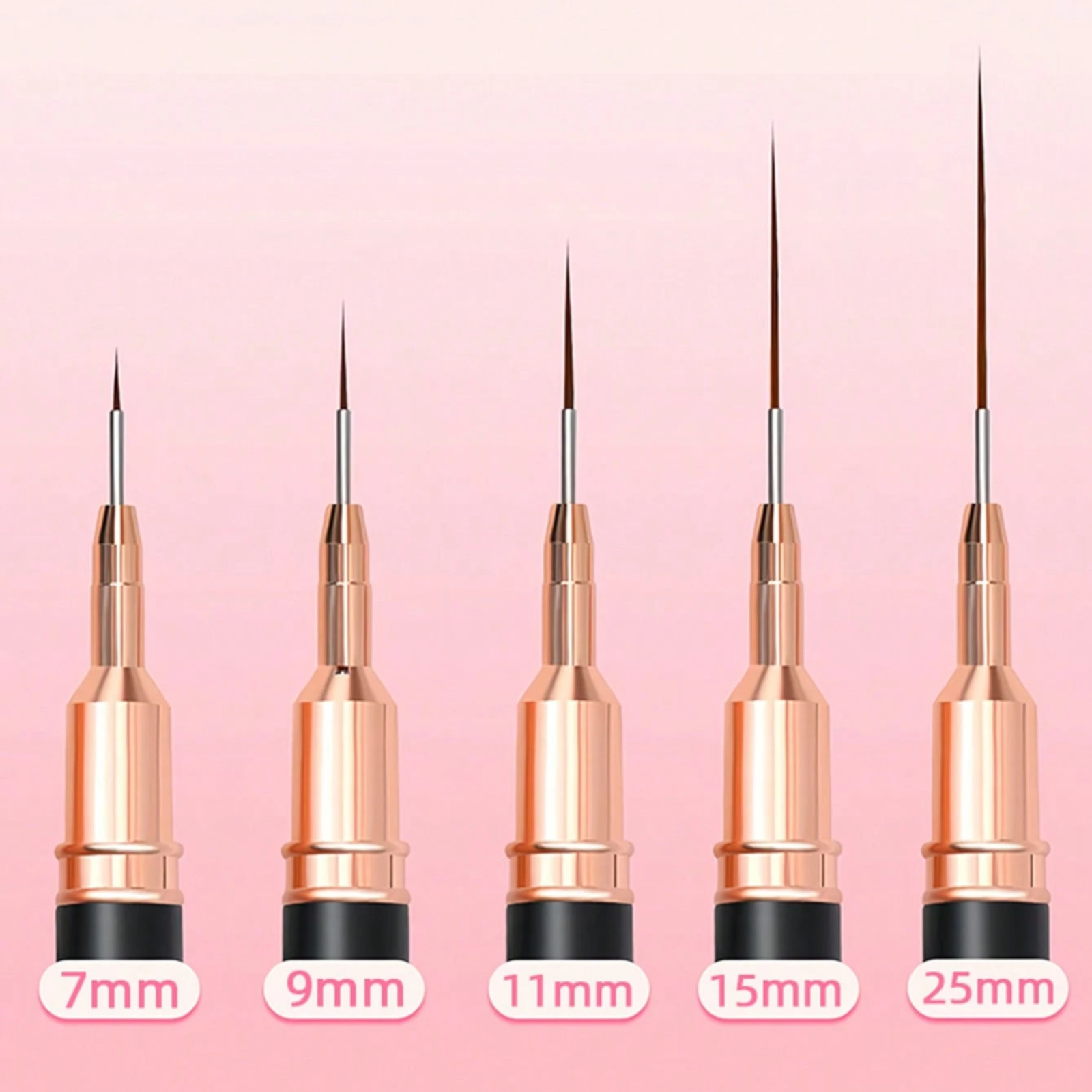 5pcs Nail Art Painting Brush Set French Nail Lining Brush with UV Gel for Women