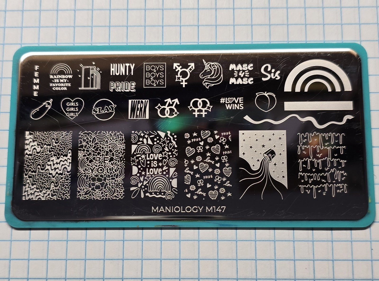 Maniology M147 Pride Gay Straight Rainbow Sis Love Sexual Nail Stamp Plate HTF