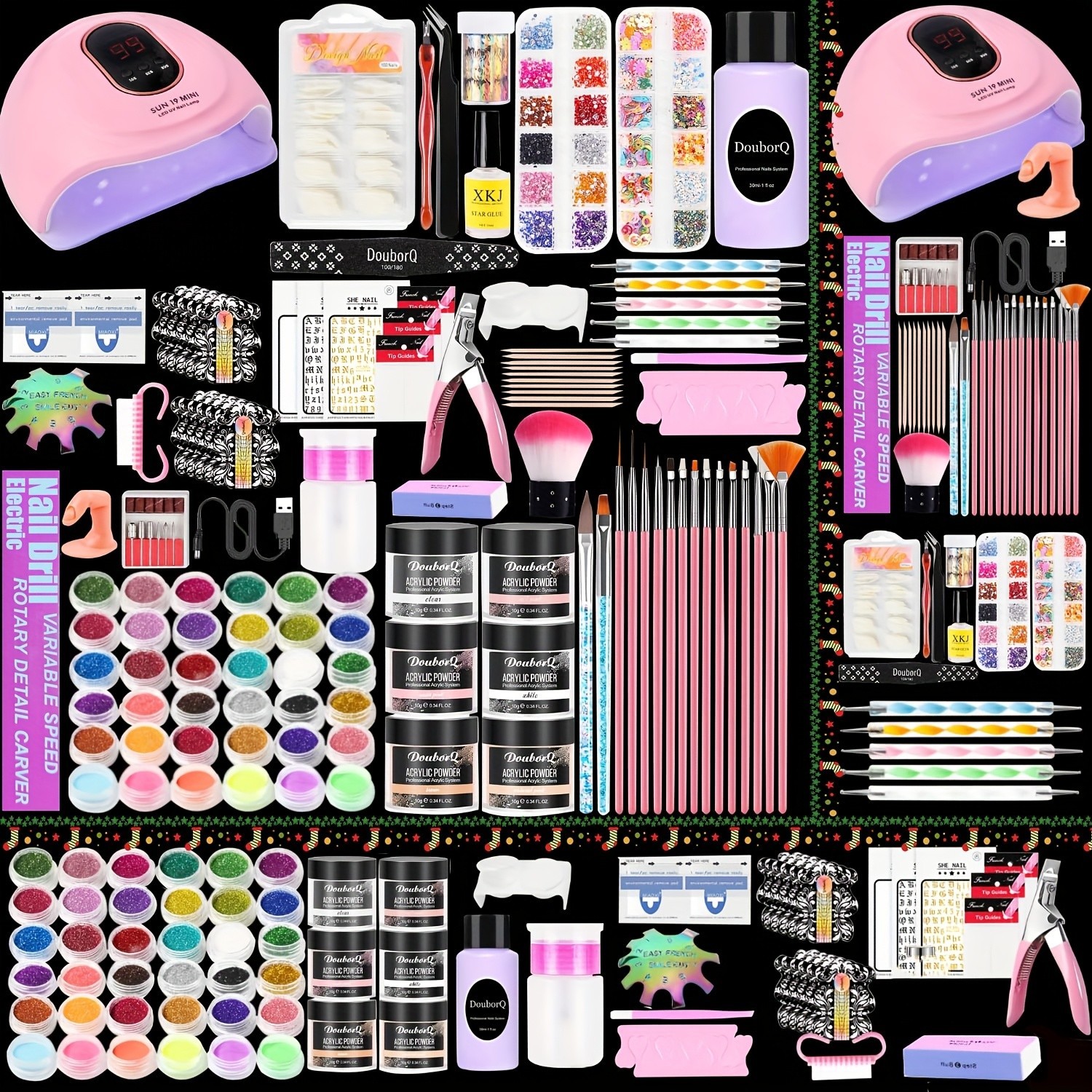 Full Nail Acrylic Nail Kit with Drill & Light Suitable for Beginners – Complete
