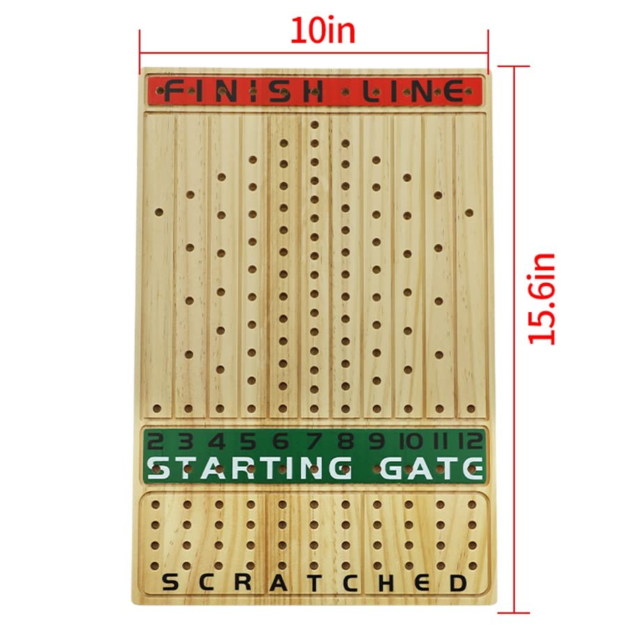Jyquorp Horse Race Board Game Racing Thickened Solid Rectangle-Log, Log