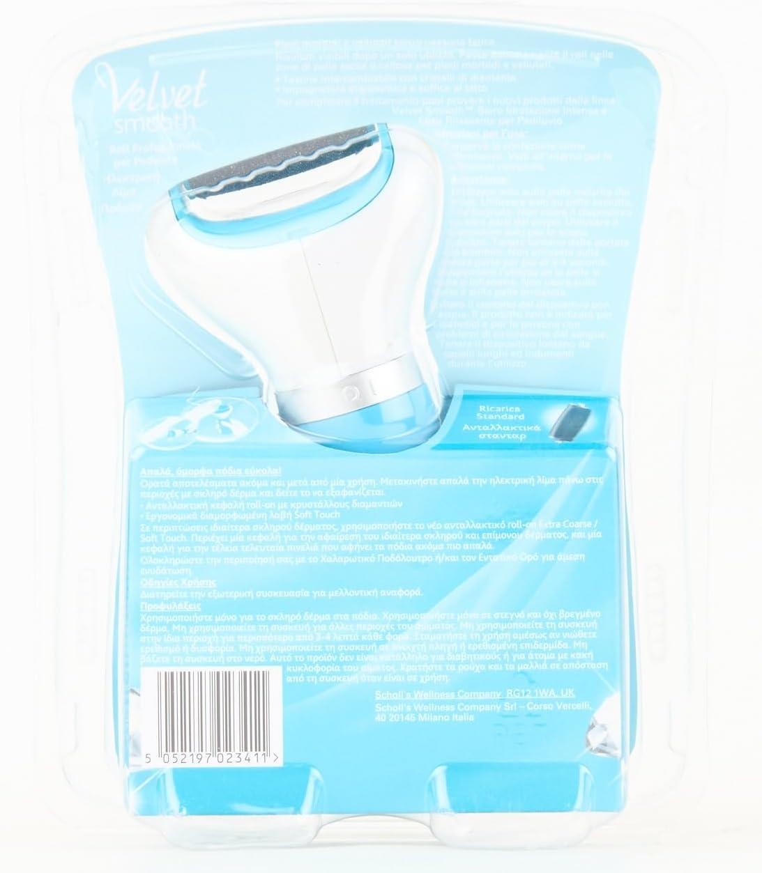 Scholl Velvet Smooth Roll Light Blue Pro Foot Care for Dry Skin, Azure Diamond