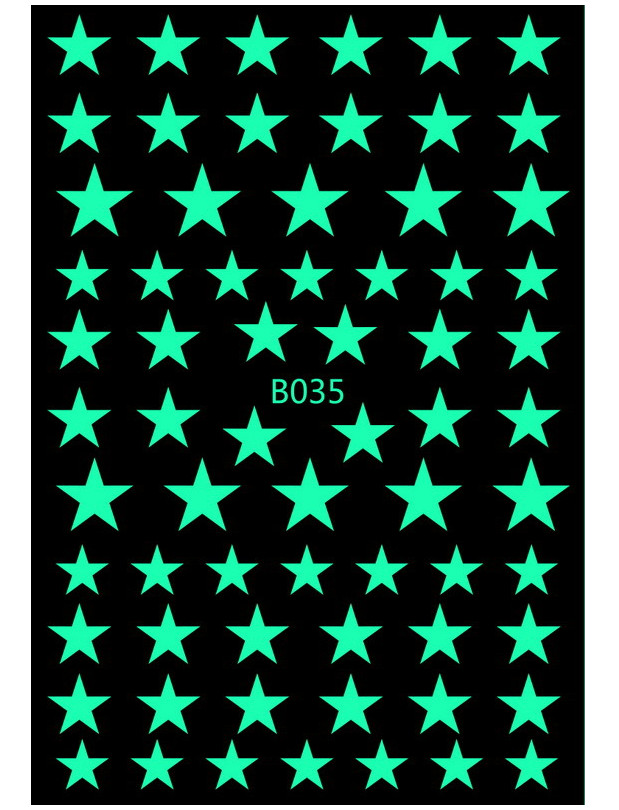 Stars Glow in the Dark Nail Stickers Decals Luminous NH21