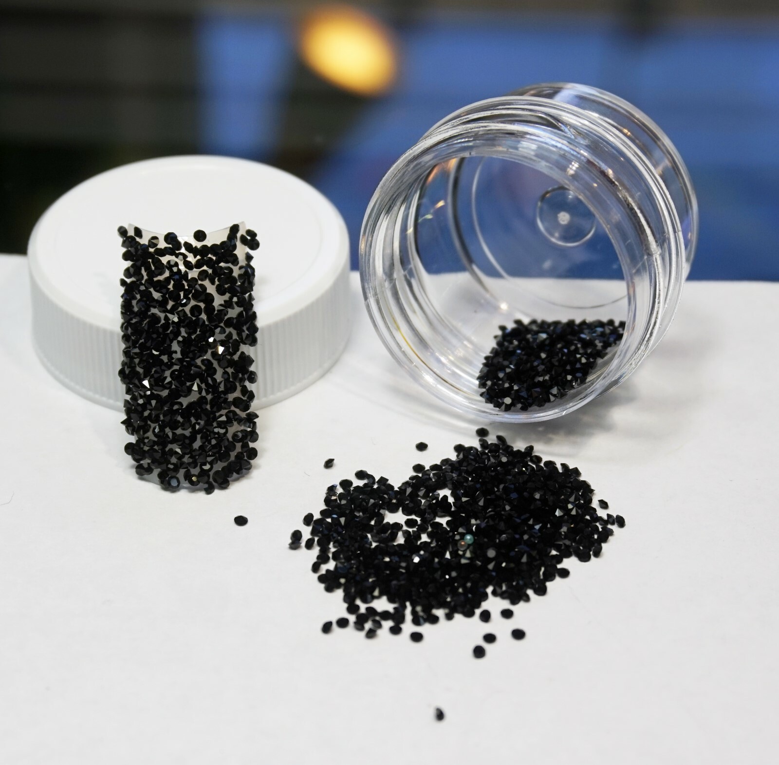 PREMIUM BLACK CRYSTALS FOR NAILS 1000 Pixiecrystals 3D Nail Art Small Gift