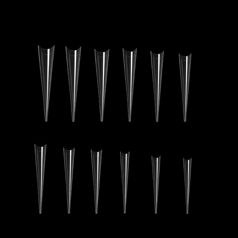 Clear Long Stiletto Nail Tips Half Cover Acrylic False Nail Tips Fake-Nail Tips