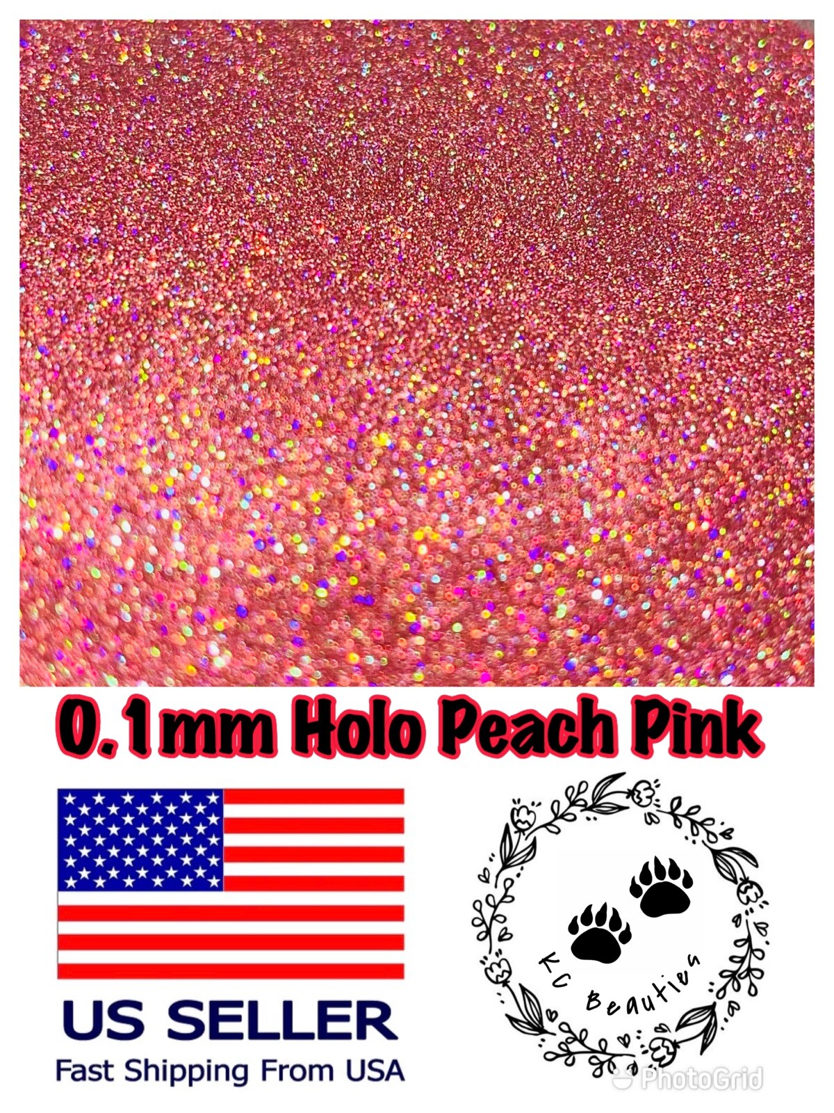 Solvent Resistant Holographic Peach Pink Epoxy Resin Nail Art Tumbler 1oz 0.1mm