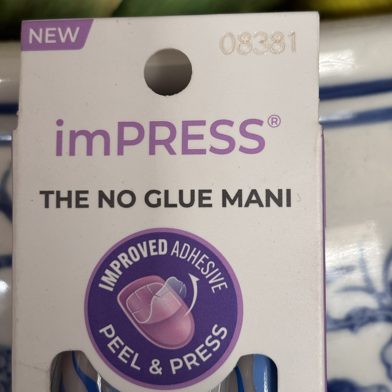 Kiss imPRESS THE NO GLUE MANI Fidget Blue Design 30 Peel & Press NIB
