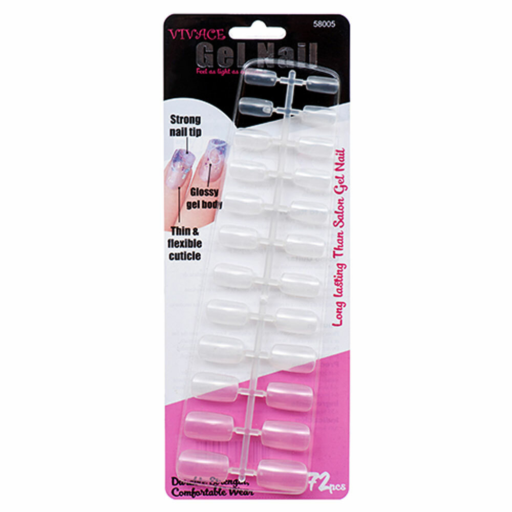 864 pcs Vivace Gel Nails Clear False Fake Full Nail Tip LOT OF 12 PACK NEW