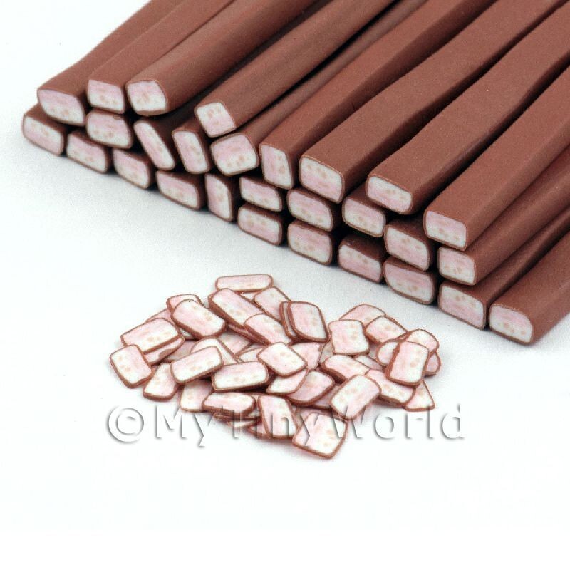 2 x Handmade Chocolate Covered Nougat Nail Art Caneat nail Cane
