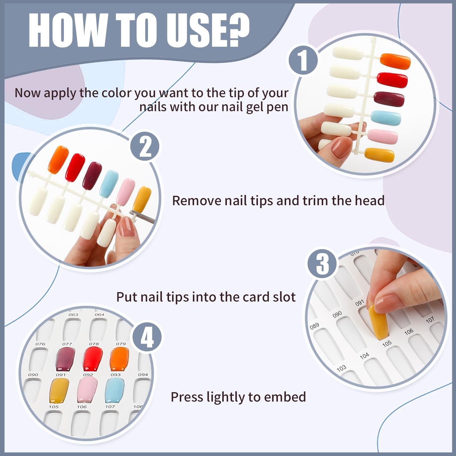 308 Colors Nail Swatches Book – 480 Nail Tips Display Chart for Gel Polish & Art