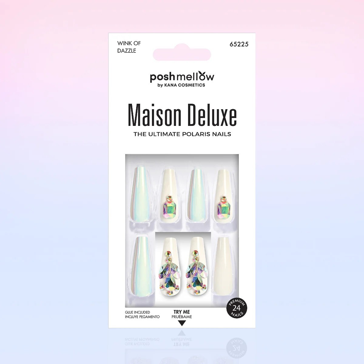 POSHMELLOW MAISON DELUXE 24 NAILS GLUE INCLUDED – WINK OF DAZZLE #65225