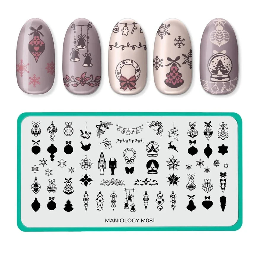 Maniology Nail Stamping Plate M081 Christmas Ornaments
