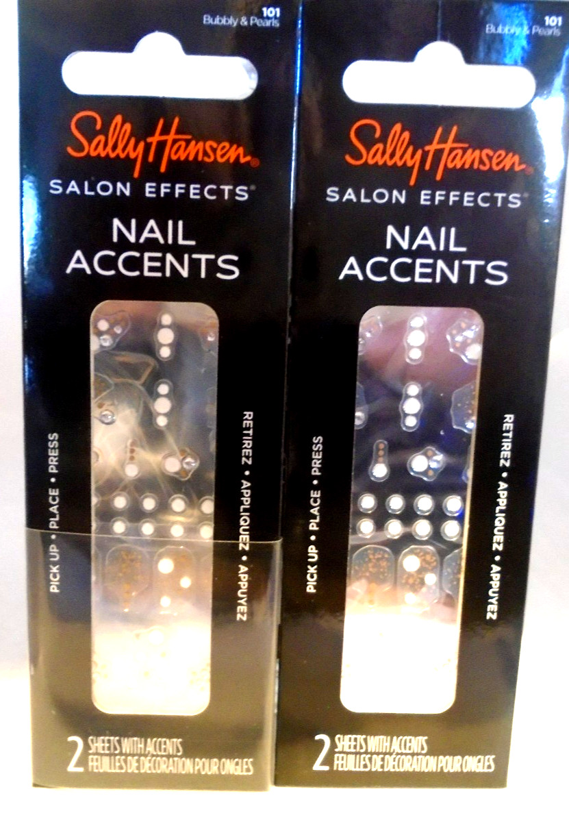 Sally Hansen Salon Effects nail accents stickers 101 Bubbly Pearl 4 Sheets Total