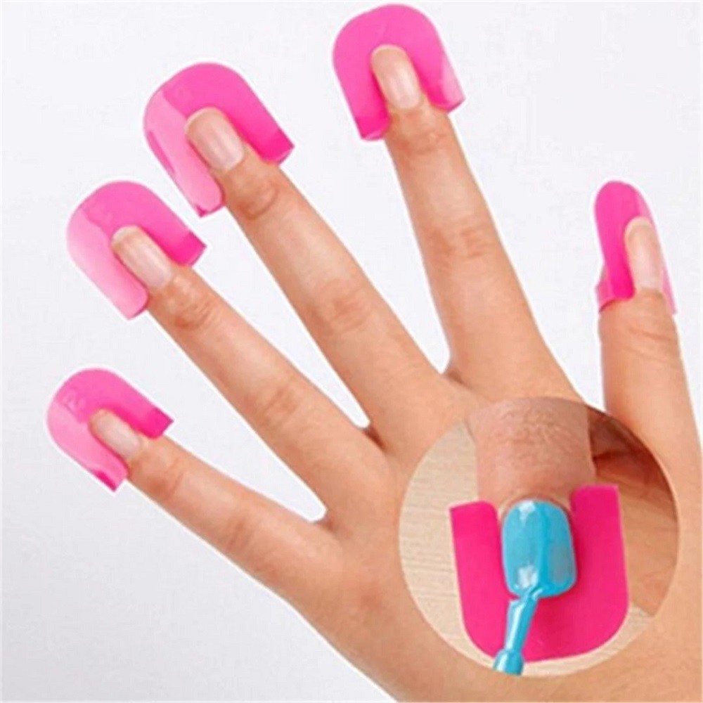 26pcs U-Shape Nail Polish Protectors Reusable Finger Cover Stencils for DIY LOT