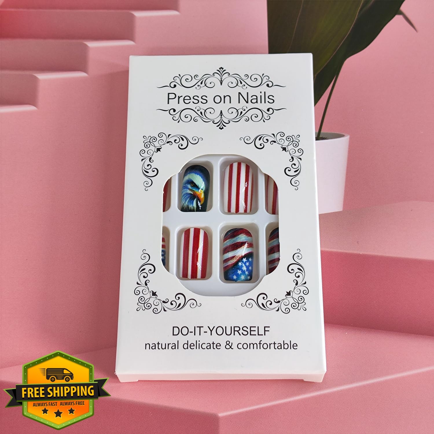 WYFHDT 4th of July Press on Nails 4