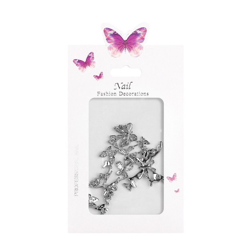 20Pcs Eye Catching 3D Butterfly Bowknot Nail Ornaments Perfect for Any Occasion