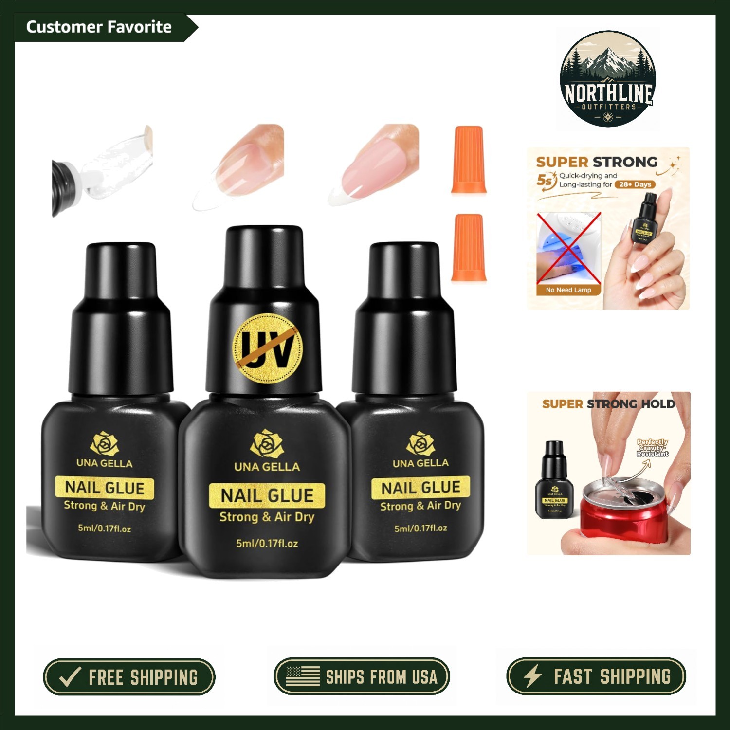 Portable Super Strong Nail Glue – 5ML Gel with Opener for Easy Touch-Ups