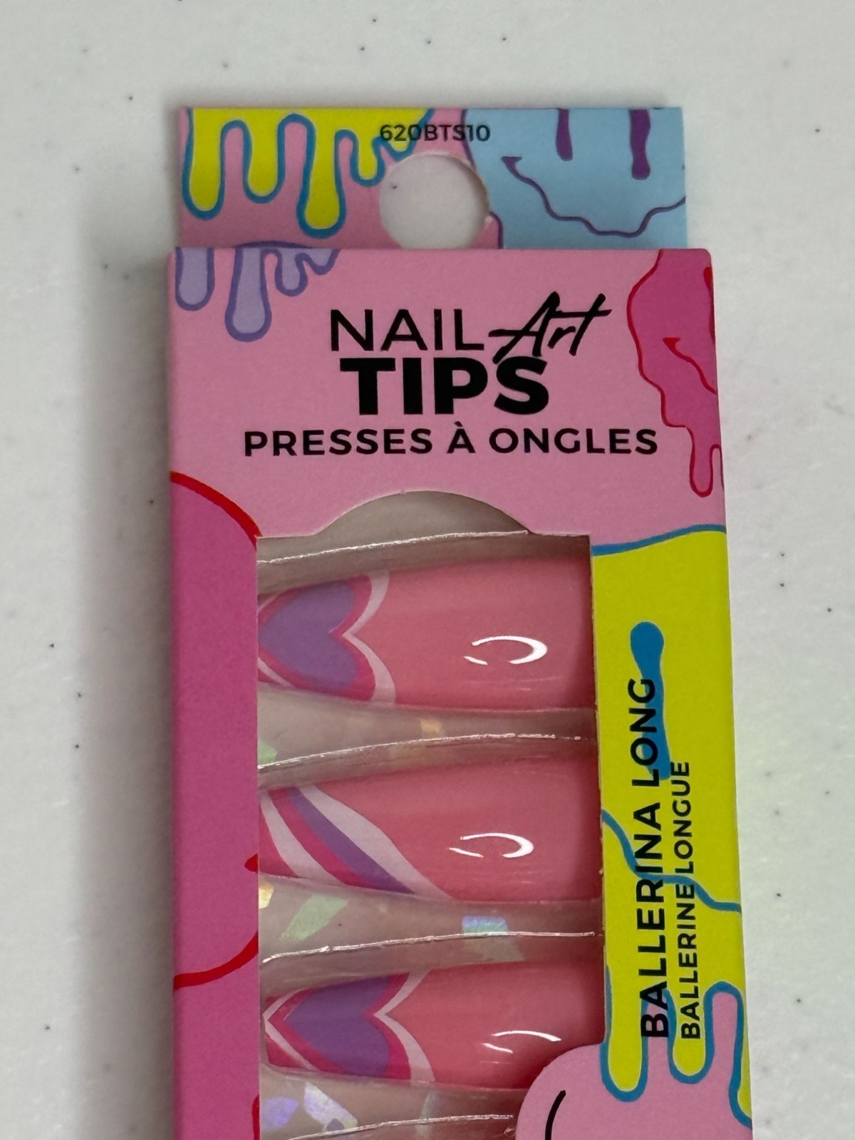 Ioni Nail Tips Melted Candies 2 Pack Press On Nails Ballerina Long New