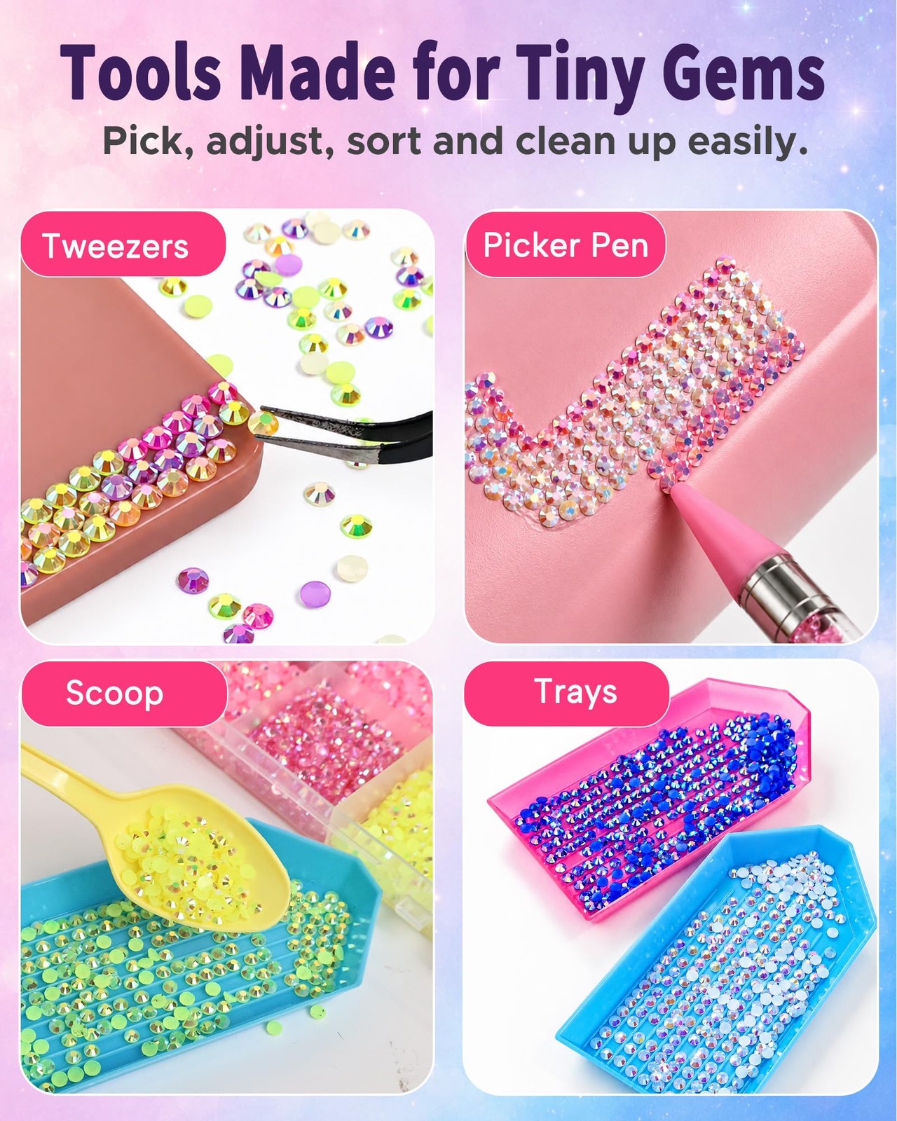 50000 Pcs Bedazzler Kit with Rhinestones, 40 Colors
