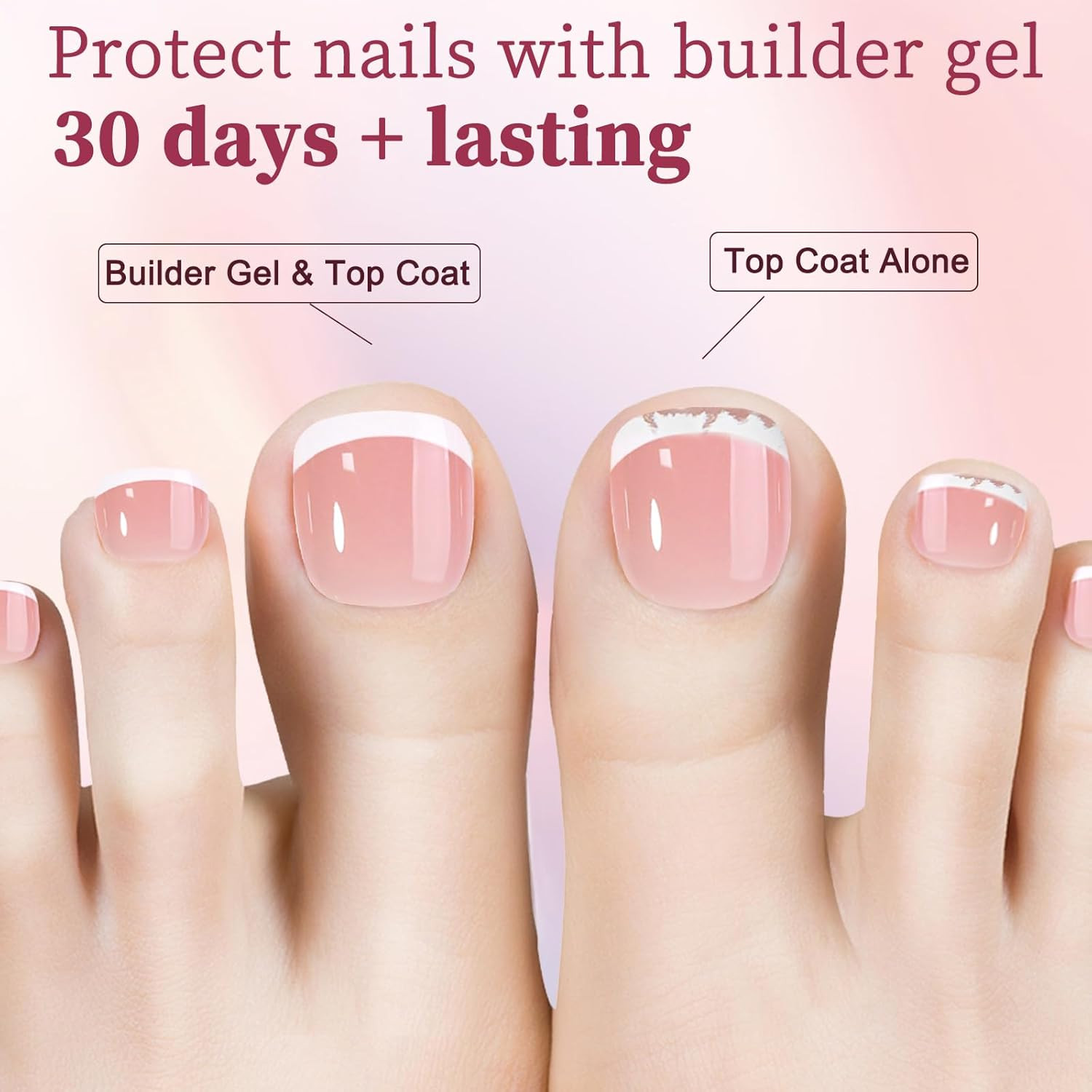 Press on Toenails French Tip Toe Nails 120Pcs Soft Gel X Toe Nail Tips Short Toe