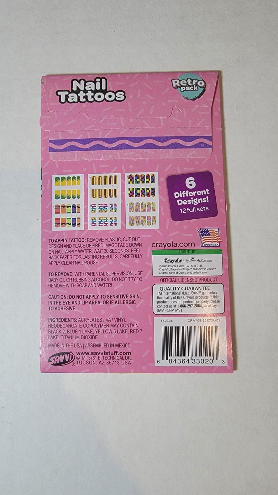 CRAYOLA NAIL TATTOOS 3 PACK | 12 FULL SETS ON EACH PACK | BRAND NEW | NEVER OPEN
