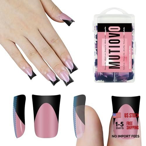 Black French Tip Short Duck Nail Duck Nails Short Black Berry Pink French Tips
