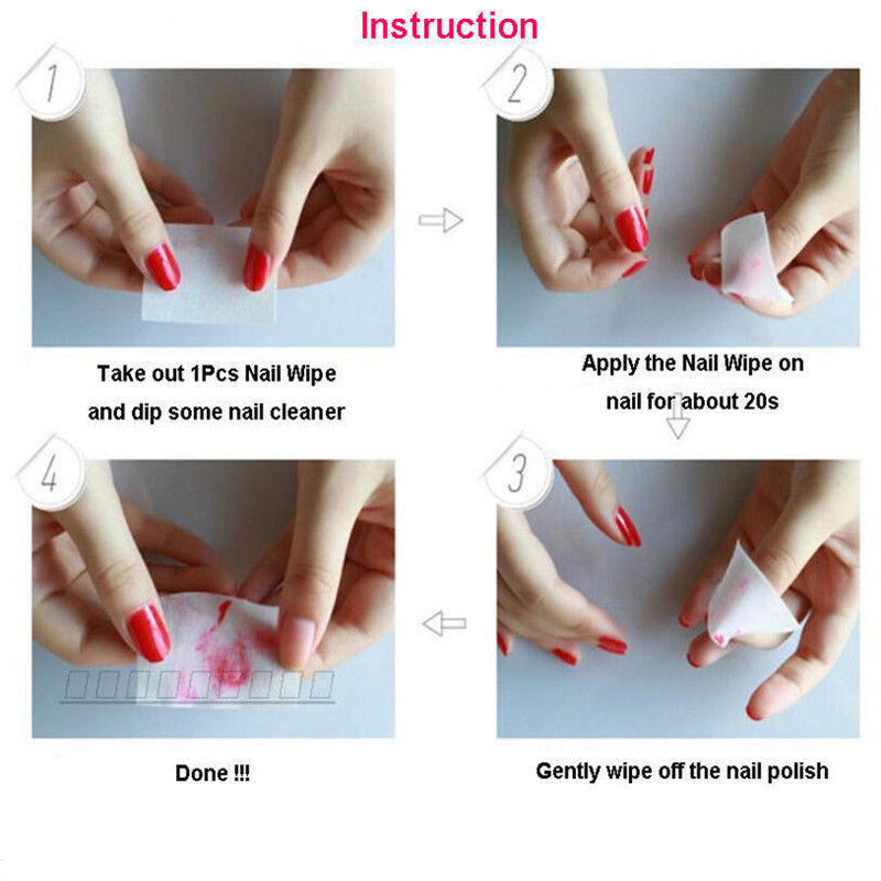 1000 Pcs Acrylic UV Gel Cotton Nail Polish Remover Cleaner Wipes Lint Free