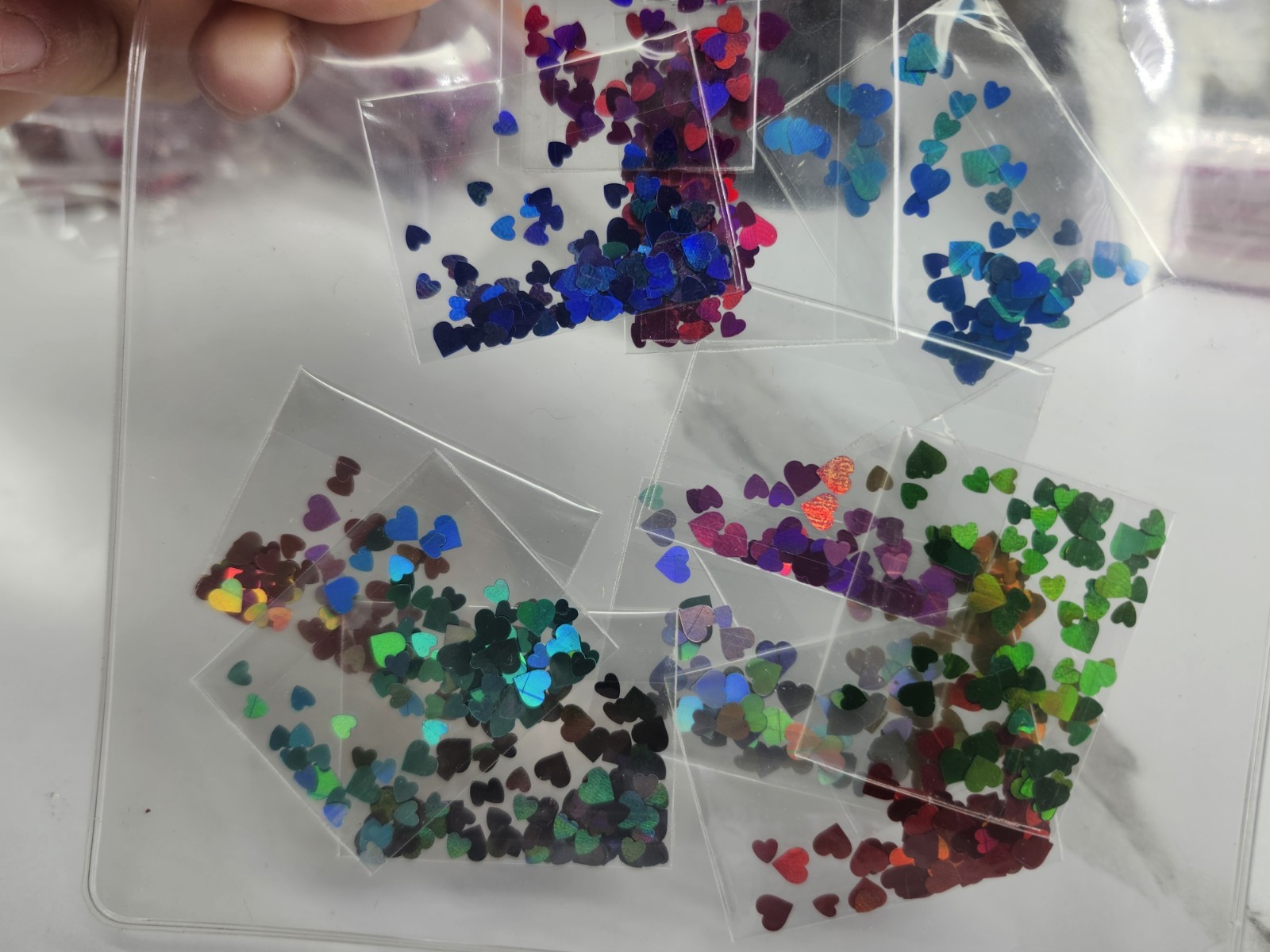 Holograpgic Hearths Solvent Resistance Glitter Nail Art, 12 Minibags For $5