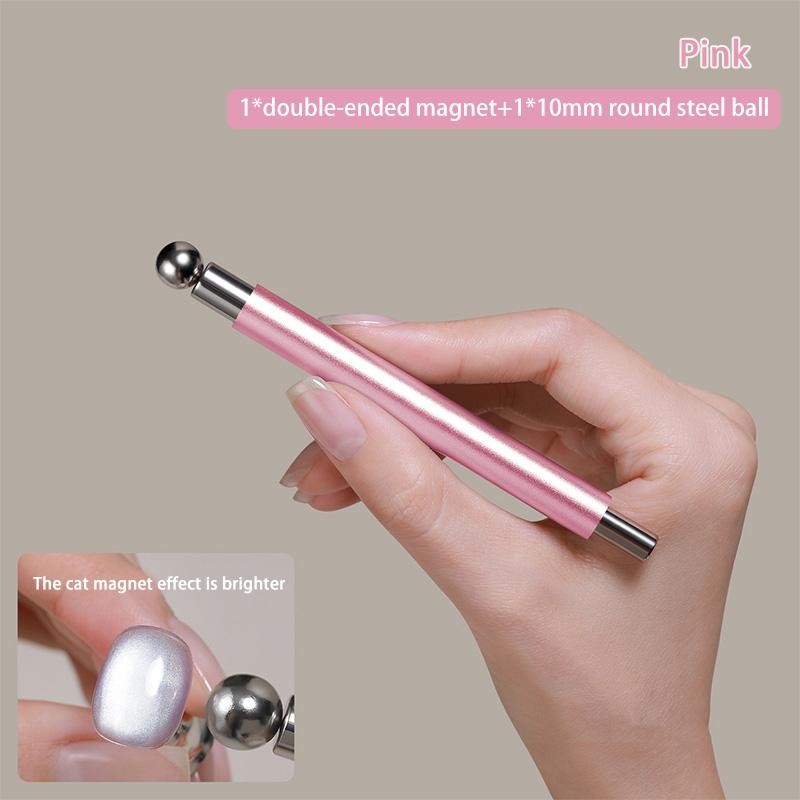 2-in-1 Cat Eye Magnet Wand, Double Head Stick with Steel Ball for DIY nail art