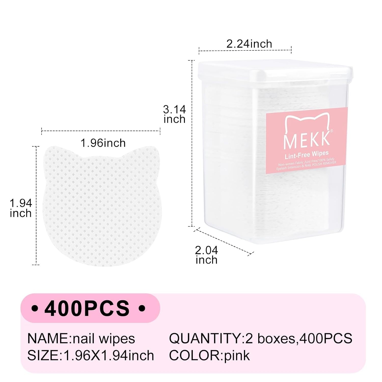 Nail Wipes 400PC Cat Shape Lint Free Super Absorbent Gel Polish Remover Pads …