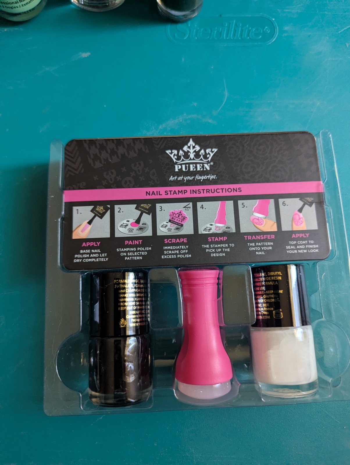 PUEEN Starter Nail Stamping Kit w/ Stamper Scraper Card & Animal Print Plate