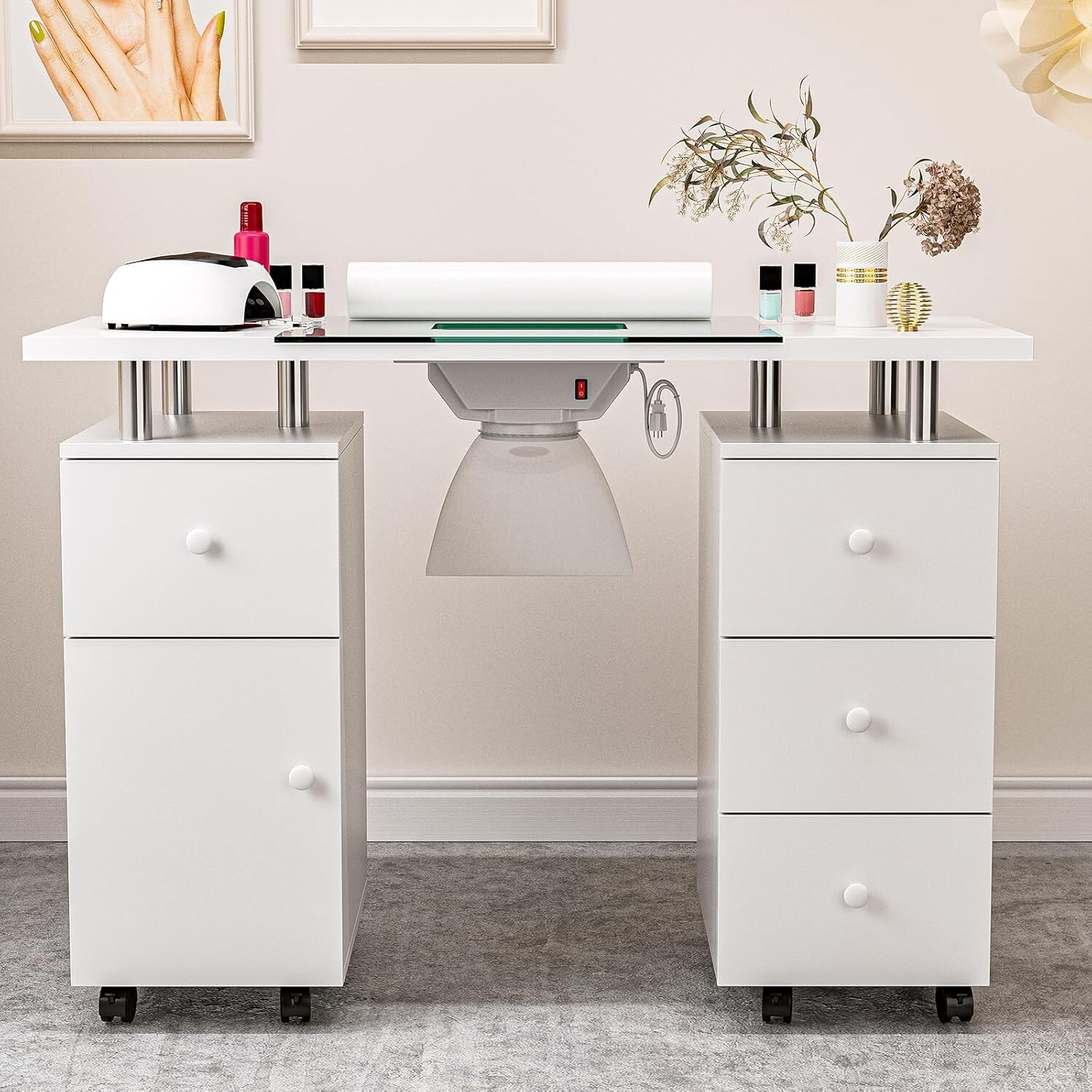 Manicure Table w/Dust Collector with FREE and FAST SHIPPING