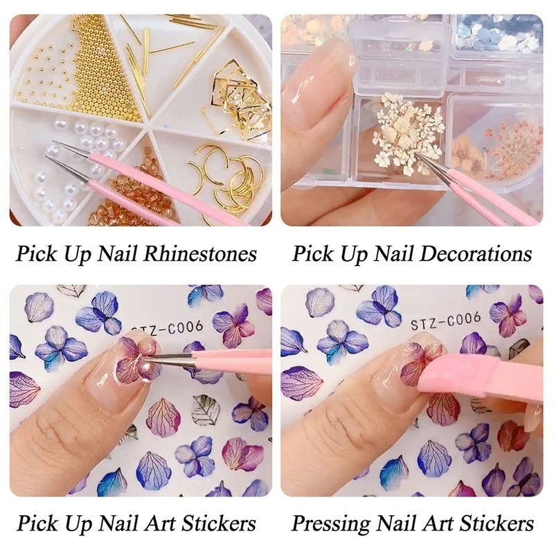 Durable Nail Tweezers With Silicone Press Head For Nail Salon