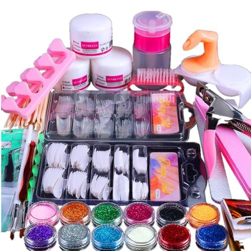 Acrylic Nail Kit for Beginners with Everything Professional, Home DIY Salon |